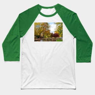 Autumn Trees Bourton on the Water Cotswolds Baseball T-Shirt